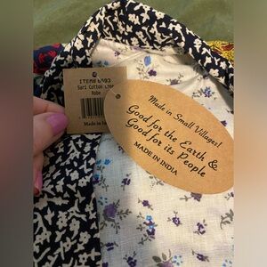NWT. Cotton hand made kimono 3/4 sleeve.